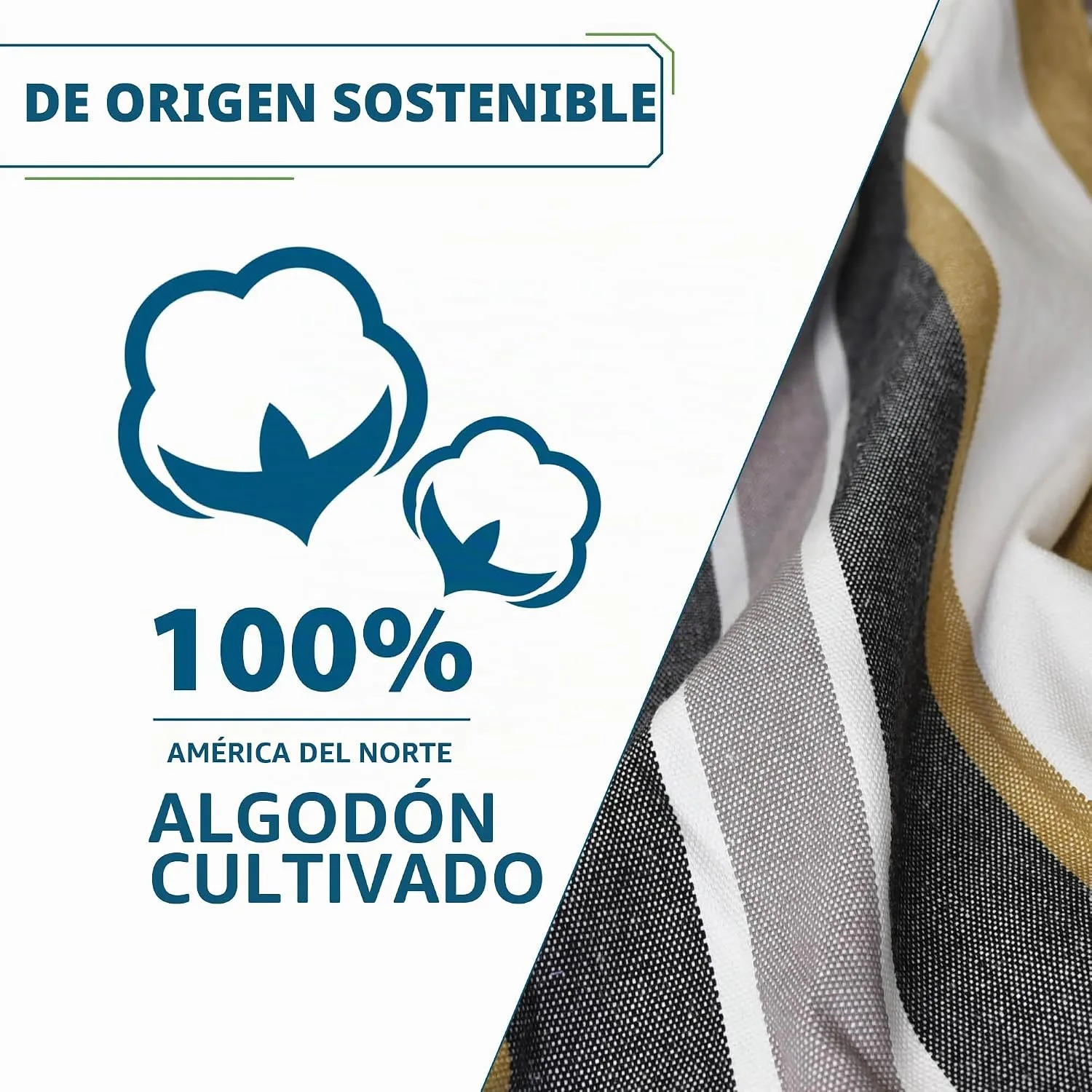 Algodón de origen sostenible de la hamaca doble
